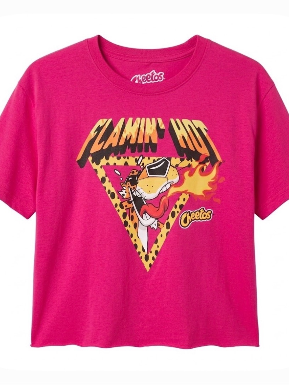 CHEETOS Chester Cheetah Graphic Cropped T-Shirt, Women’s Size M, Pink